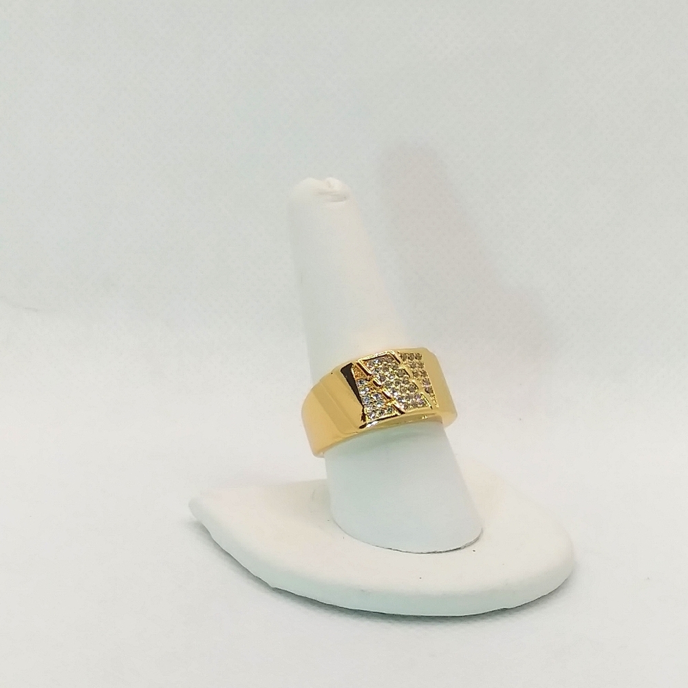 18kt gold filled pinky ring with Austrian crystal